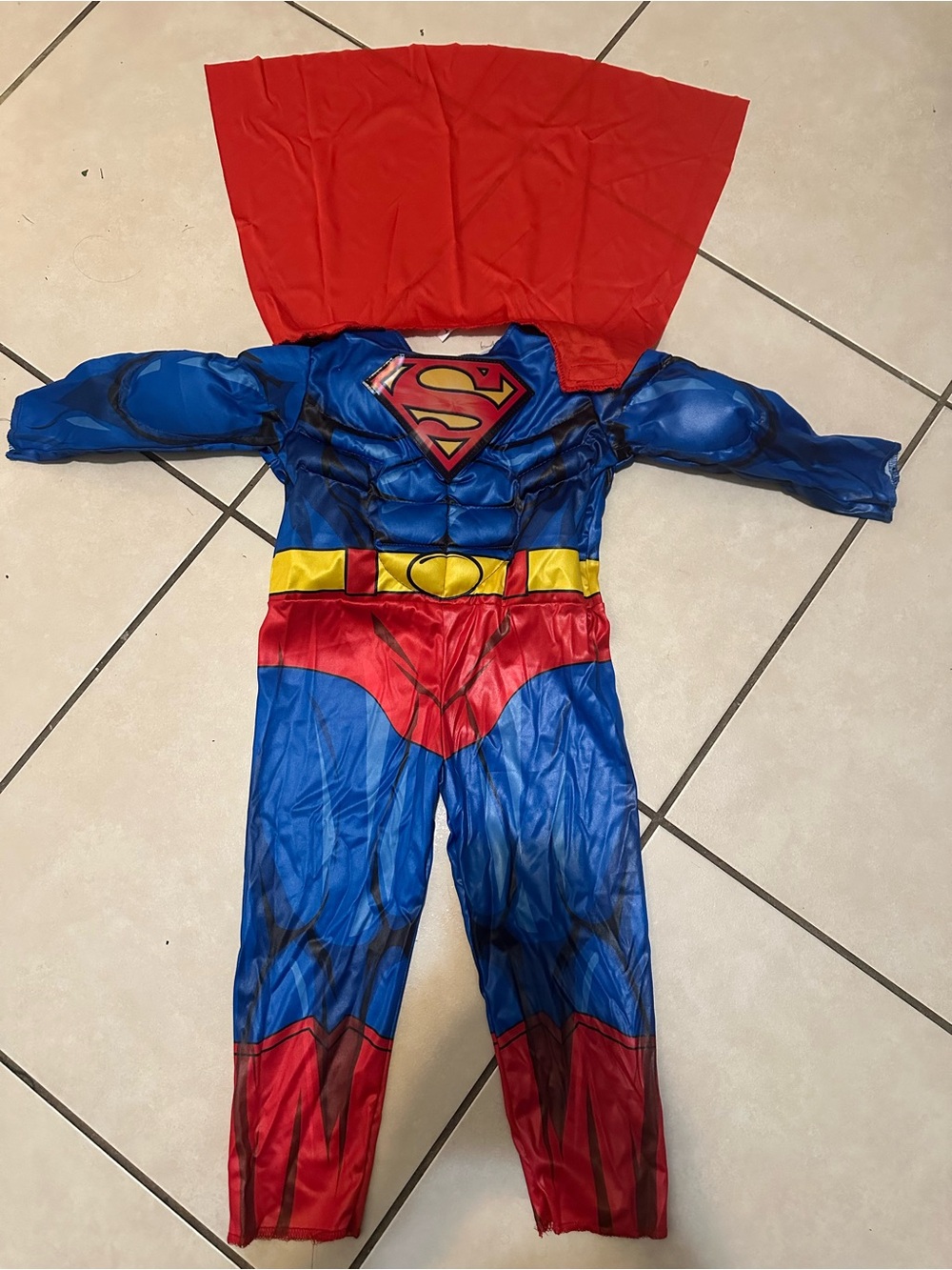 Kids Blue and Red Superhero Costume with Cape - Iconic S Emblem